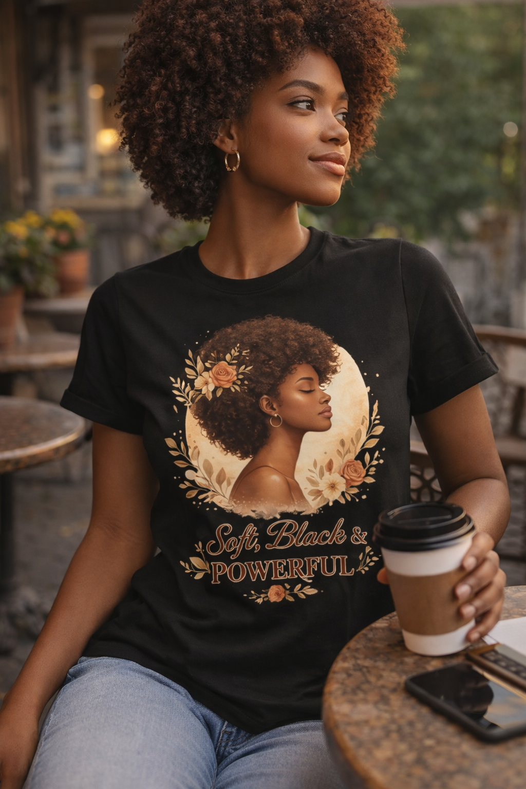 T-Shirt Soft Black & Powerful